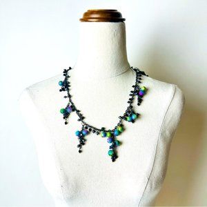 Vintage Hand Made Tear Drop Mystical Goth Charming Statement Necklace